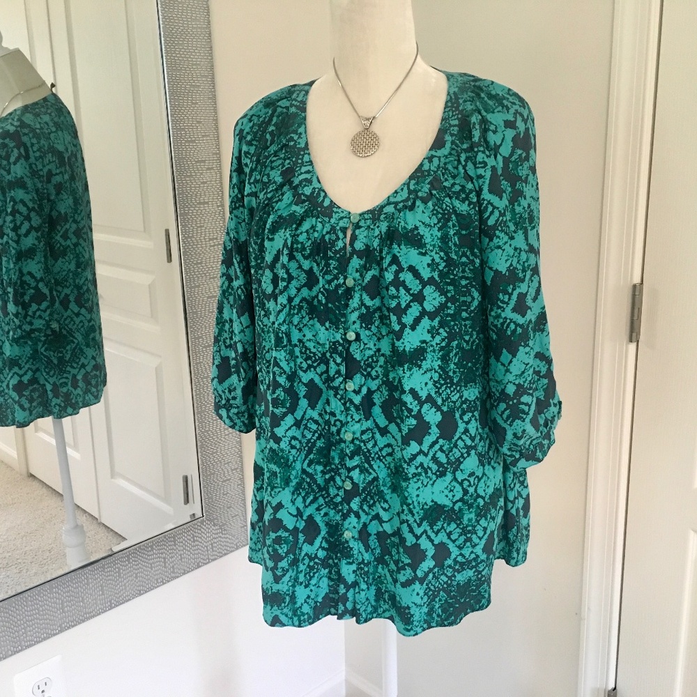 Liquid New York a pea in the pod silk top blouse